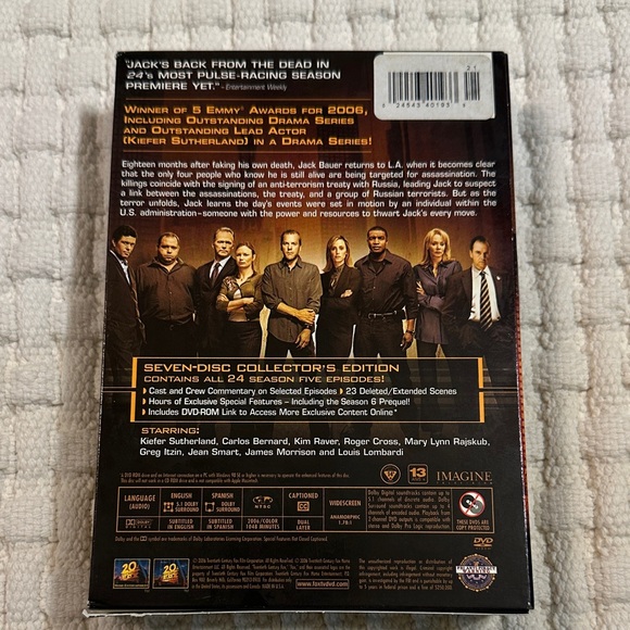 24 Season 5: 7 DVD Collector’s Edition Box Set + Sealed Bonus Disc - Picture 2 of 14
